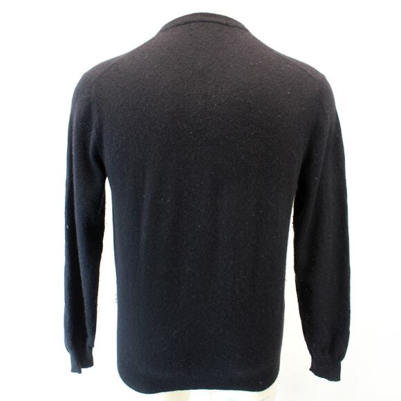 Macy's Club Room 2-Ply 100% Cashmere Soft Warm Black V-Neck Sweater Medium - Picture 5 of 6
